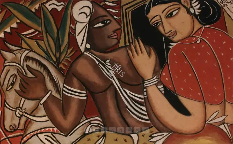 George Keyt (Artist), The Parting, 1953, Painting