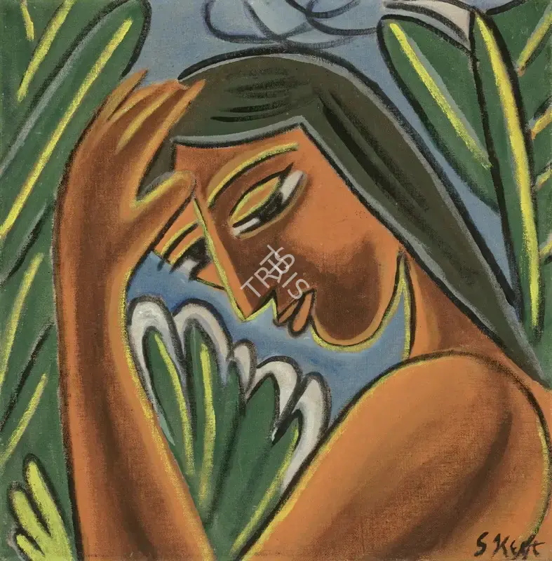 George Keyt (Artist), Untitled (Nayika), 1951, Painting