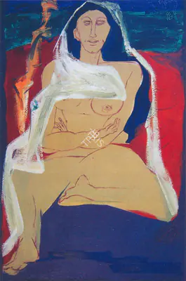 Jatin Das (Artist), Wrapped Woman, Painting