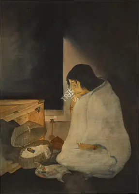 Satyendranath Banerjee (Artist), Sad Moments, 1922, Painting