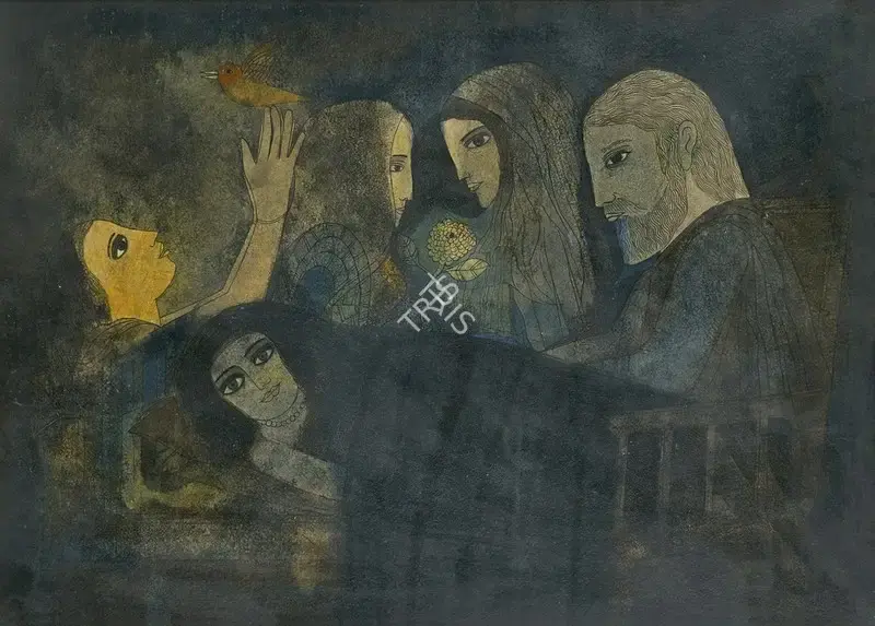 Badri&nbsp;Narayan (Artist), Homage to Motherhood, 1992, Painting