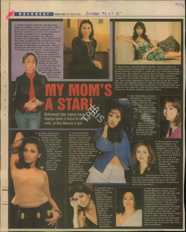 Meena Iyer (Reporter), My Mom's a Star!, 2005, Newspaper Clipping