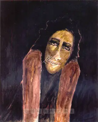 Rabindranath Tagore (Artist), Untitled (Portrait Of A Woman), 1938, Painting