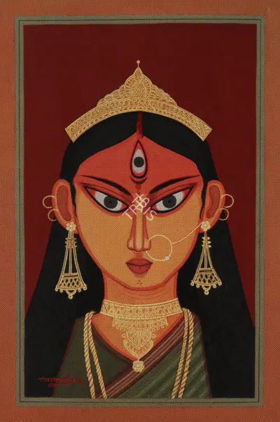 Lalu Prasad Shaw (Artist), Durga, 2012, Painting