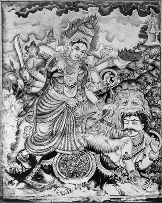 Unknown (Artist), Durga Mahishamardini, Mysore, 1900, Painting