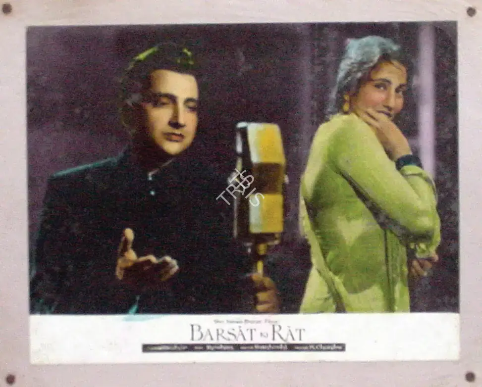 M. Rajaram (Cinematographer), Barsaat Ki Raat, 1960, Lobby Card