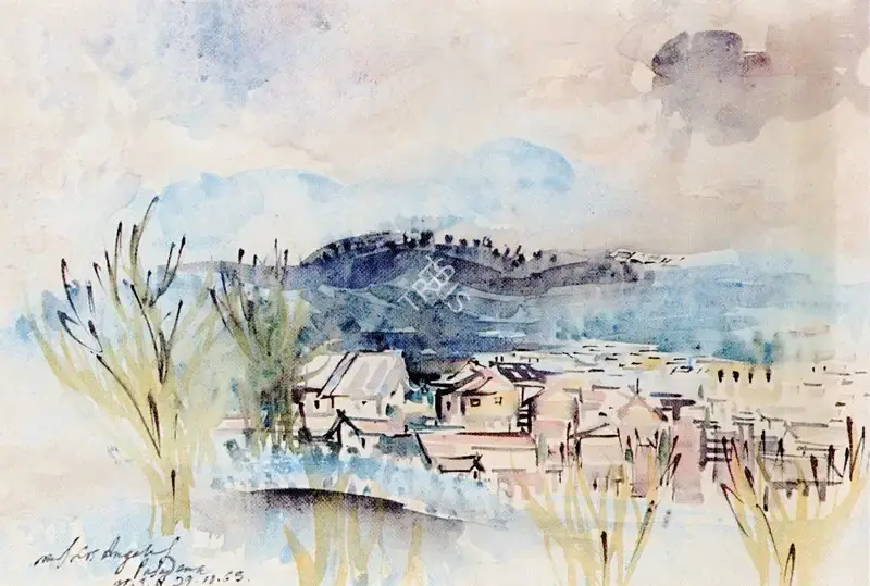 Gopal Ghose (Artist), Pasadena, California, 1963, Painting