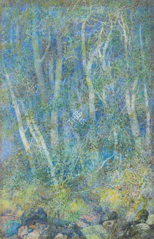 Ustad Allah Bukhsh (Artist), Untitled (Forest), 1950, Painting