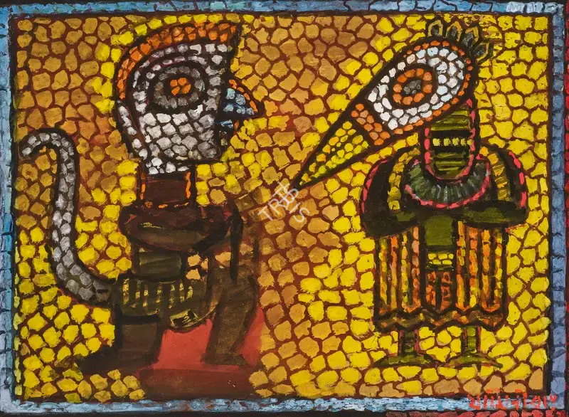 Roy, Jamini (Artist). Untitled (Hanuman and Jatayu), n.d. | Painting, Ch.NeY/18.09.24, 2024 · Christie's