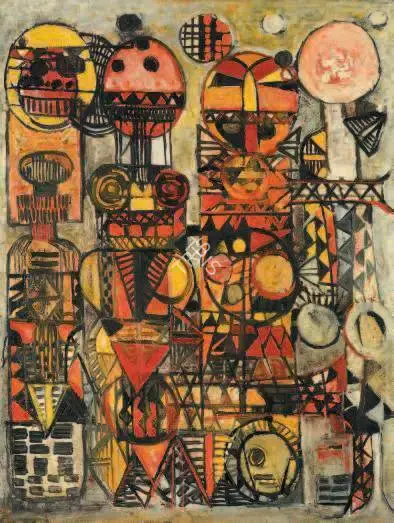 Avinash Chandra (Artist), Untitled (Moon in the Pink), 1960, Painting