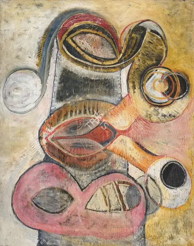 Avinash Chandra (Artist), Turquoise Moon, 1961, Painting