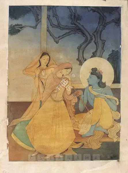Majumdar, Kshitindranath (Artist). Radha And Krishna, late 1940s | Painting, He.Del/28.11.99, 1999 · HEART