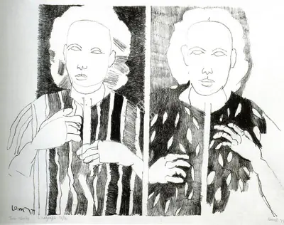 K.G. Subramanyan (Artist), Two Shirts, 1977, Graphic Art