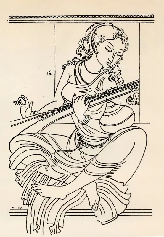 Nandalal Bose (Artist), Untitled, 1945, Drawing