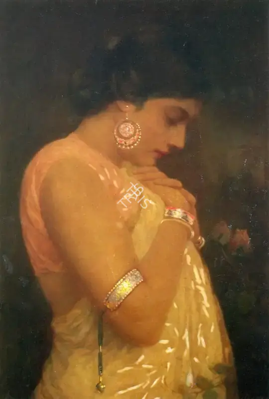 Hemendranath Mazumdar (Artist), Rose On Thorn, Painting