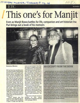 Georgina L. Maddox (Reporter), This One's For Manjit, 2006, Newspaper clipping