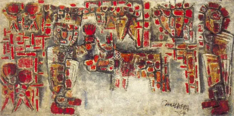 M.F. Chellappa (Artist), The Bull, 1964, Painting