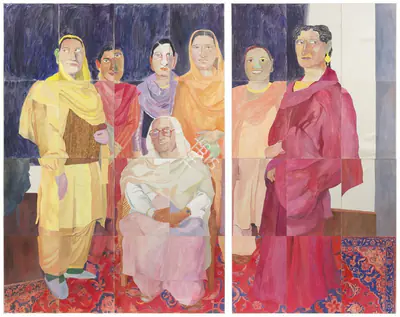 Amrit Singh Sandhu (Artist), Gathering, Painting