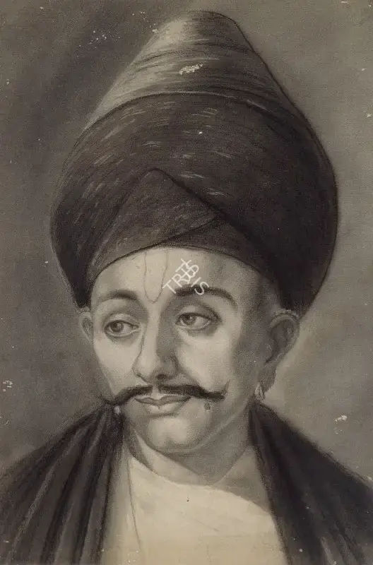 M.V. Dhurandhar (Artist), Portrait, 1940, Drawing