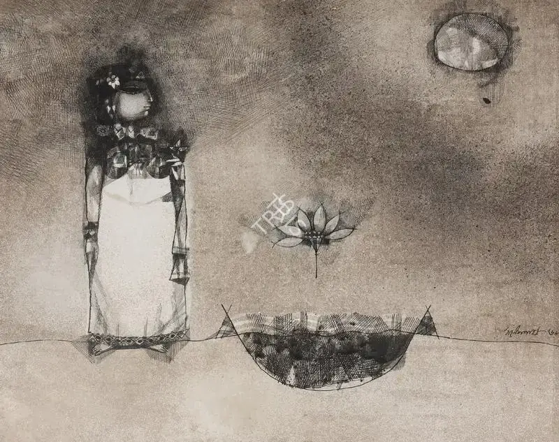 Ganesh Pyne (Artist), Untitled, 1968, Painting