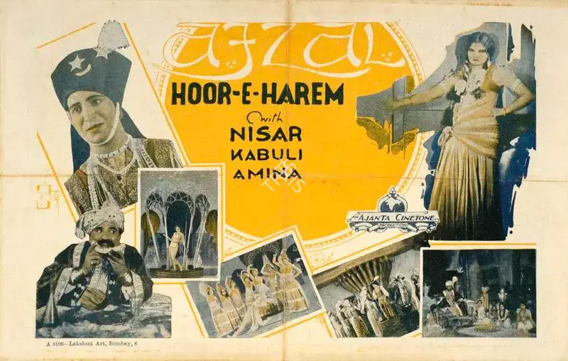 M. Bhavnani (Director), Hoor E Harem, 1933, Handbill