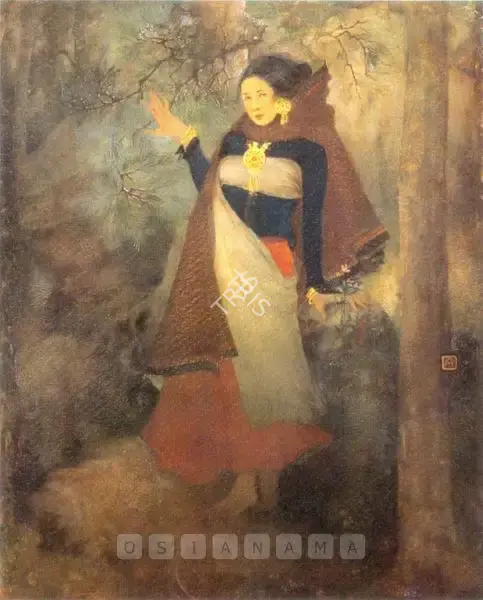 Roy Chowdhury, D.P. (Artist). A Woman Standing In A Forest, n.d. | Painting, Bow.Mum/21.03.02, 2002 · Bowrings