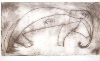 Devayani Krishna (Artist), Elephant, 1960, Graphic Art