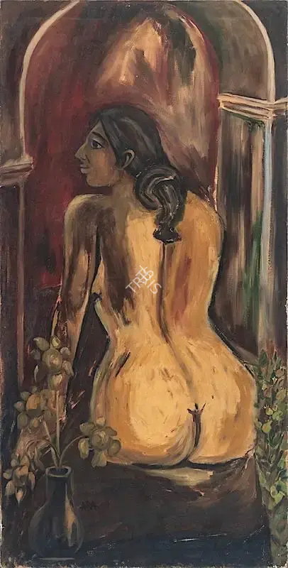 K.H. Ara (Artist), Nude, 1953, Painting