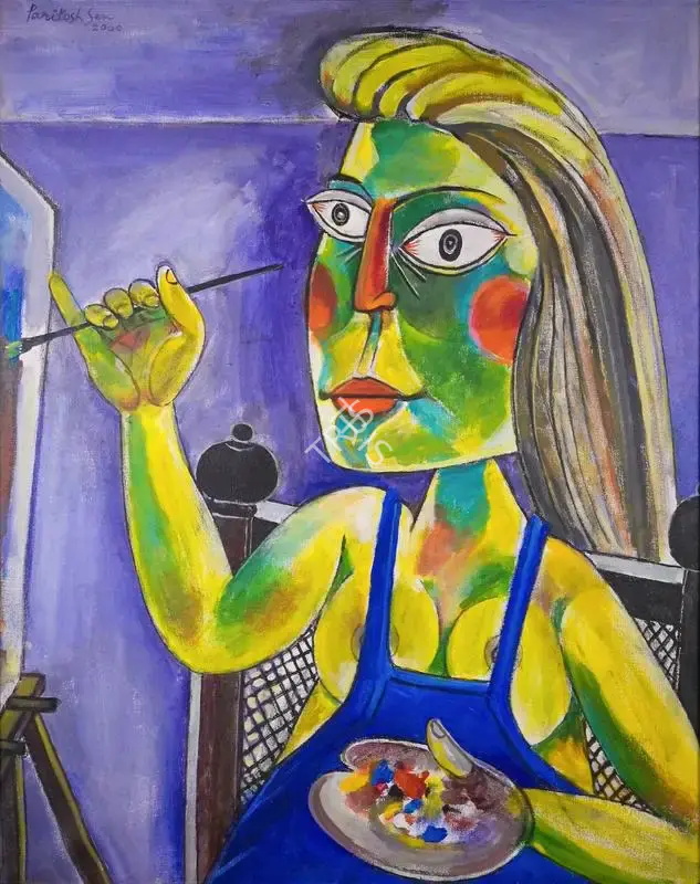 Paritosh Sen (Artist), The Artist, 2000, Painting