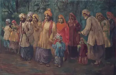 Ustad Allah Bukhsh (Artist), Baraat, 1943, Painting