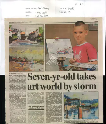 Archana Khare (Reporter), Seven-Yr-Old Takes Art World By Storm, 2010, Newspaper Clipping