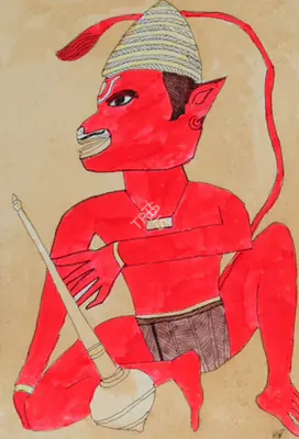 Badri Narayan (Artist), Hanuman, Painting
