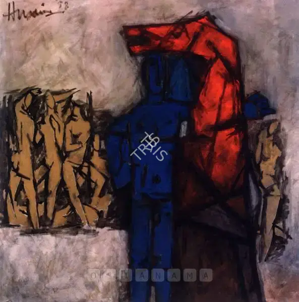 M.F. Husain (Artist), Cinq Sens, 1958, Painting