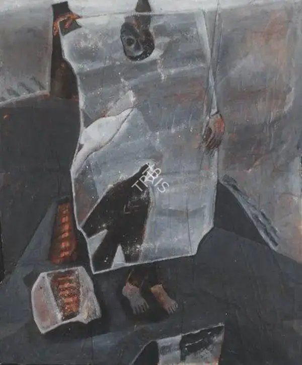 C. Douglas (Artist), Man with Mirror, 2005, Painting