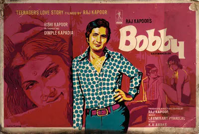 Raj Kapoor (Producer), Bobby, 1973, Showcard