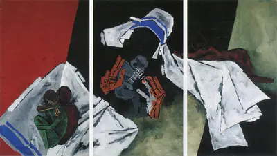 M.F. Husain (Artist), Holy mother, 1980, Painting