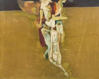 Arup Das (Artist), Untitled (The Embrace), 1971, Painting