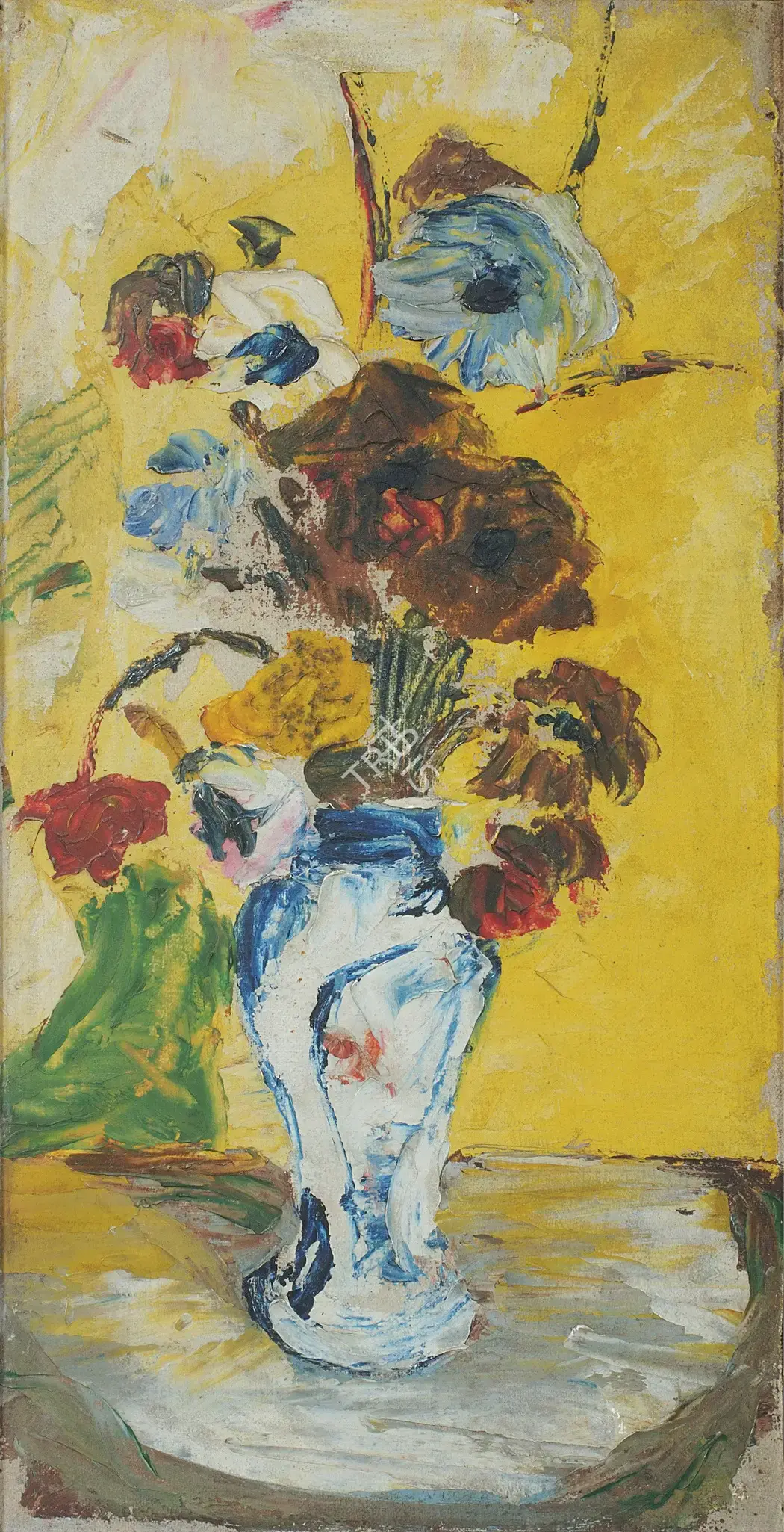 S.K. Bakre (Artist), Flowers, 1947, Painting