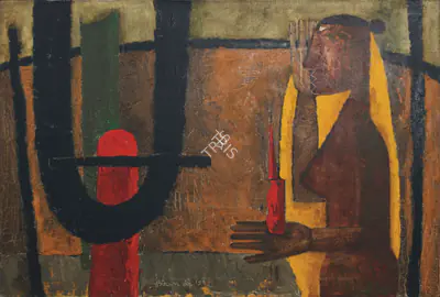 De, Biren (Artist). Untitled, 1959 | Painting, Os.Del/27.01.12, 2012 · Osian's