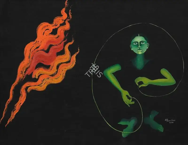 Arpana Caur (Artist), Green Circle, 2004, Painting
