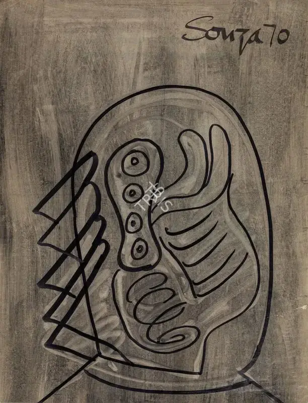 F.N. Souza (Artist), Untitled, 1970, Drawing