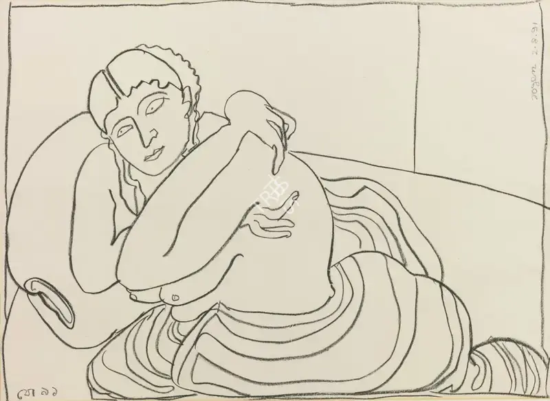 Jogen Chowdhury (Artist), Untitled (woman), 1991, Drawing