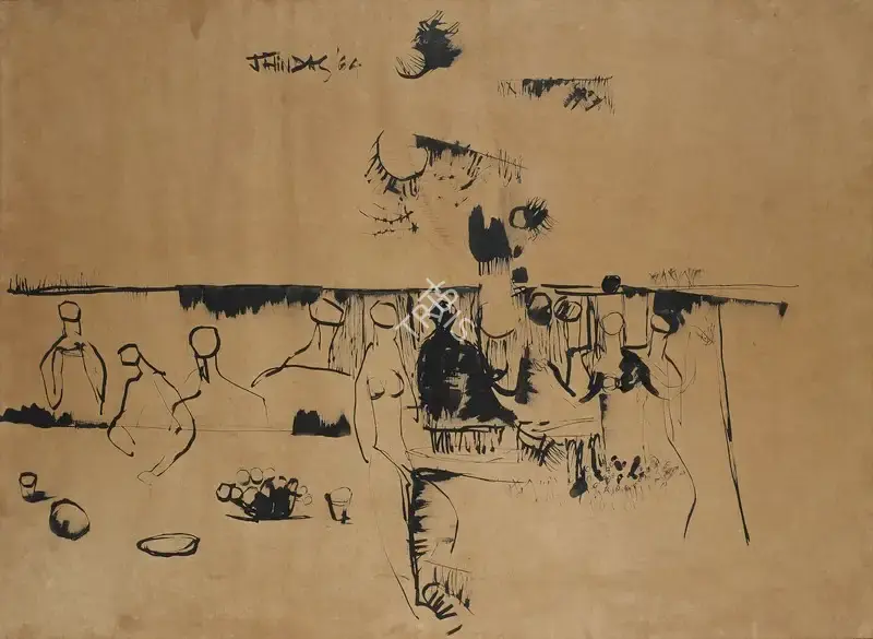 Das, Jatin (Artist). Untitled, 1964 | Drawing, 2008 · Osian's