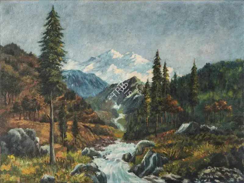 Gangooly, J.P. (Artist). Valleyscape, n.d. | Painting, De.Onl/05.07.25, 2025 · deRivaz & Ives