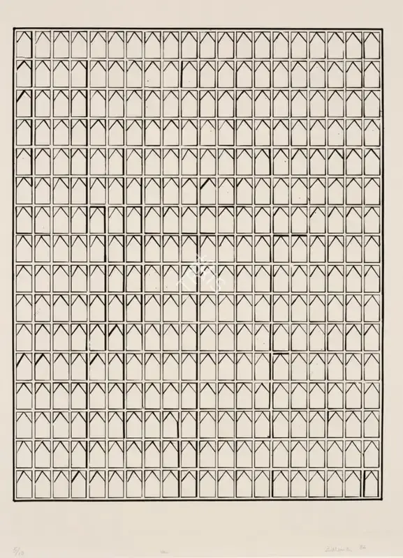 Zarina Hashmi (Artist), Wall, 1982, Graphic Art