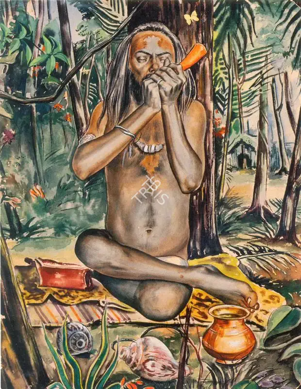 Anna Molka Ahmed (Artist), Hindu Mystic, Painting