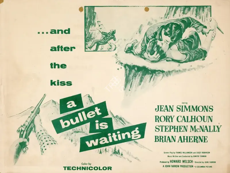 John Farrow (Director), A Bullet Is Waiting, 1954, Handbill
