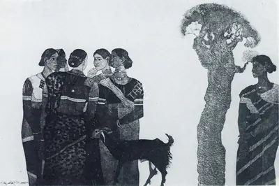 K. Laxma Goud (Artist), Untitled, 1981, Graphic Art