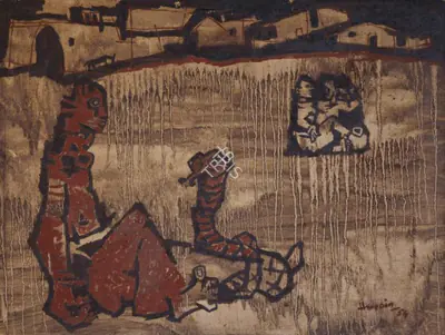 M.F. Husain (Artist), Untitled, 1954, Painting