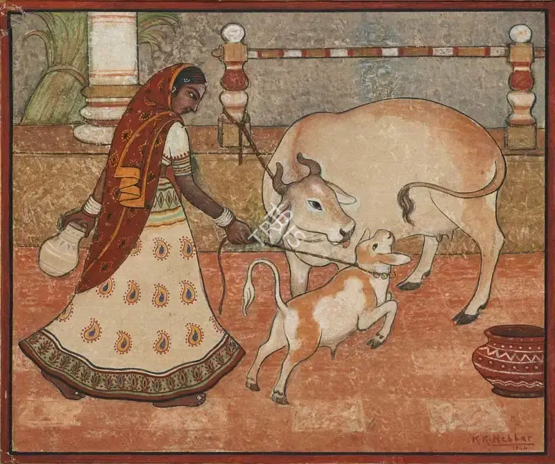 K.K. Hebbar (Artist), Untitled, 1944, Painting